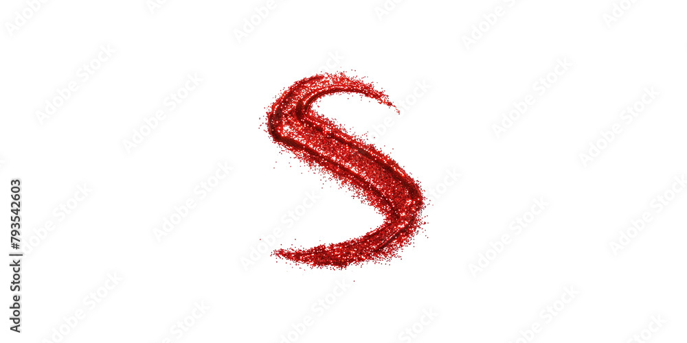 red glitter stroke of paint isolated on white background red glitter stroke of paint isolated on white background
