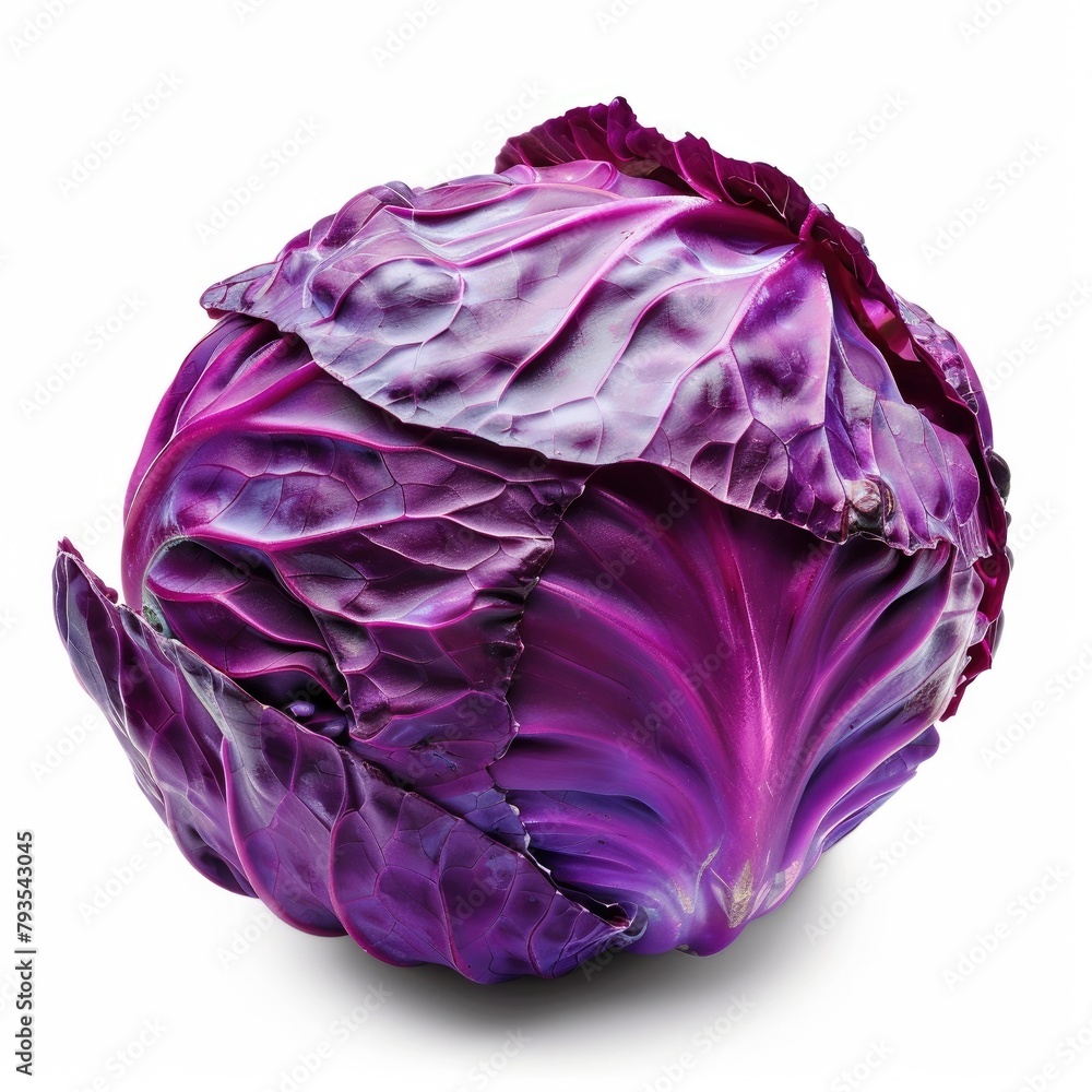 Obraz premium Purple cabbage isolated on white background.