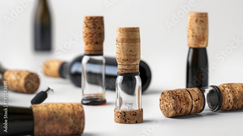 Cork stoppers for wine photo