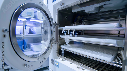 : A laboratory autoclave sterilizing equipment, photo