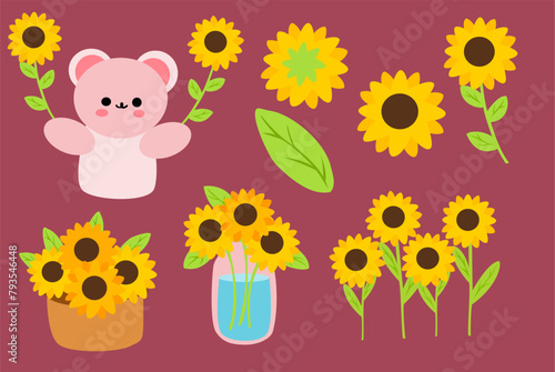 bear and sun flower.eps