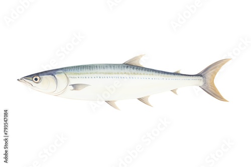 Watercolor of mackerel, striped mackerel
