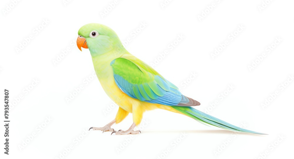 Watercolor of Amazonian parrotlet, its subtle colors blending seamlessly with the tropical surroundings