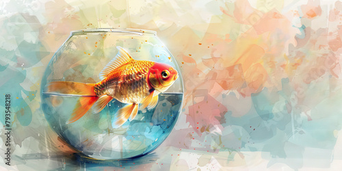 Fishbowl Effect: The Fish in a Bowl and Constant Observation - Imagine a fish in a bowl, symbolizing the feeling of constant observation experienced by animals in labs photo