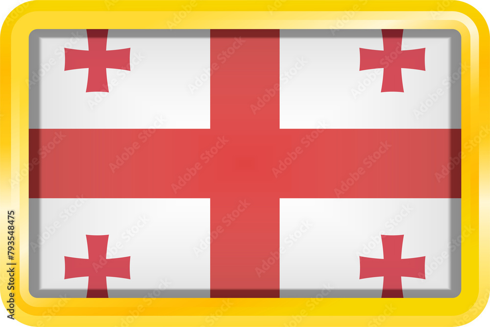 GEORGIA FLAG RECTANGULAR WITH GOLD FRAME