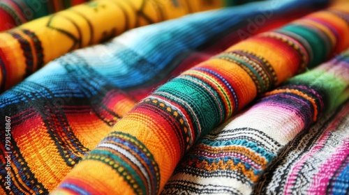 Adorning your space with a vibrant Mexican blanket known as a sarape can instantly inject a burst of colorful charm © 2rogan