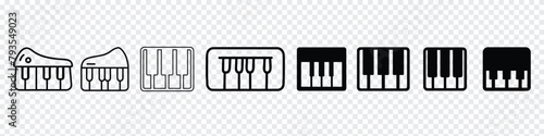 Piano keyboard icon, Piano icon. Piano keyboard illustration. piano keyboard vector, keyboard piano royal black and white © MdAtaurRahman