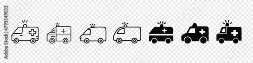 Ambulance car icon, Ambulance icon, Ambulance icons set. ambulance truck sign and symbol. ambulance car, Ambulance icon on white background. © MdAtaurRahman