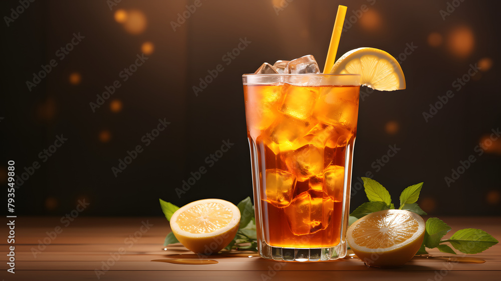 Fototapeta premium Iced Tea Poster template 3d