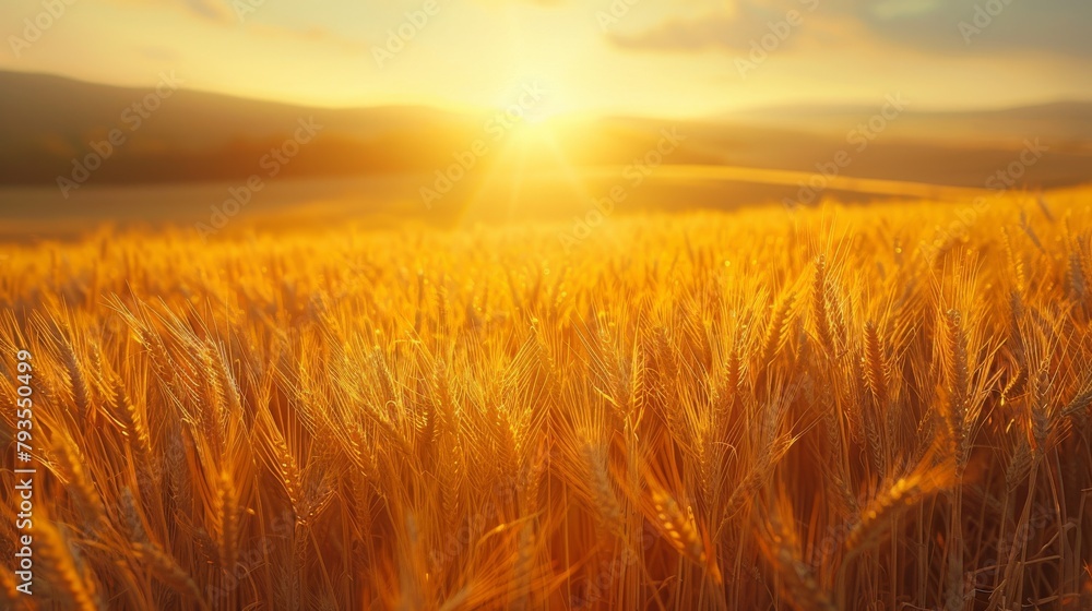 Golden Hour Over Wheat Field Golden Hour Over Wheat Field