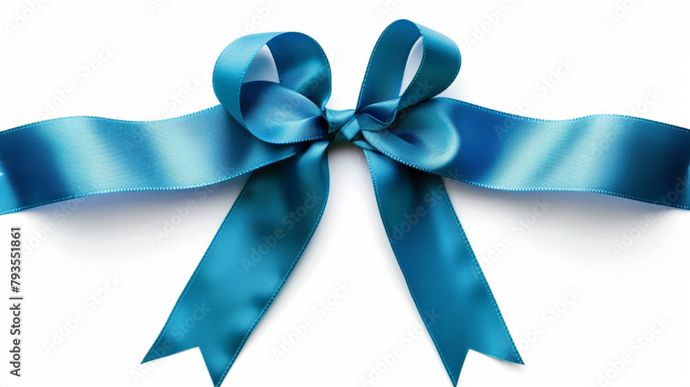 Beautiful blue ribbon on white background with clipping path Beautiful blue ribbon on white background with clipping path