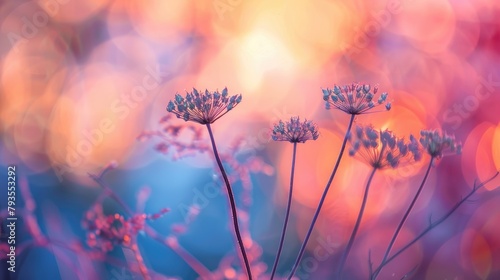 End of season Wild Carrot with blurred background photo