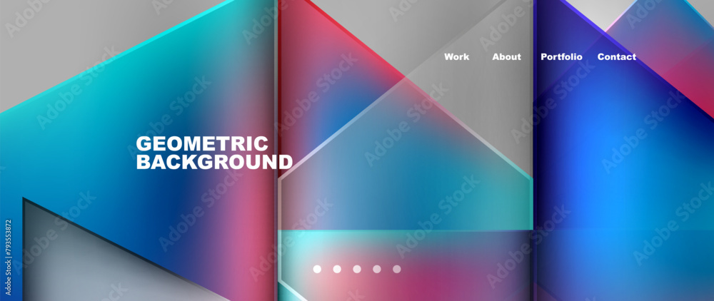 The geometric background features a multitude of triangles in shades of Azure, Violet, and Electric blue. It creates a vibrant display of tints and shades, reminiscent of a modern publication design The geometric background features a multitude of triangles in shades of Azure, Violet, and Electric blue. It creates a vibrant display of tints and shades, reminiscent of a modern publication design