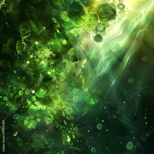 A green background with many small green circles