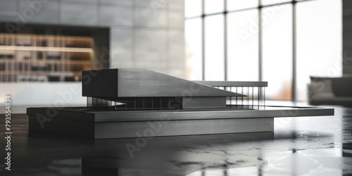 Modern Architectural Model Displayed in a Sleek Office Setting