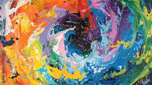 Abstract interpretation of sale chaos swirling colors