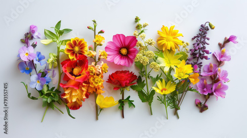 The word halliday written in with different flowers, on a white background on a Valentines theme isolated on white background