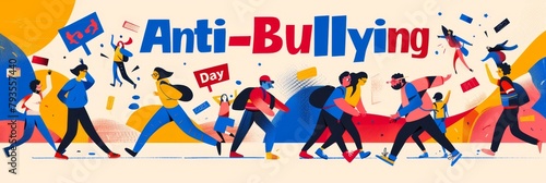 illustration with text to commemorate Anti-Bullying Day