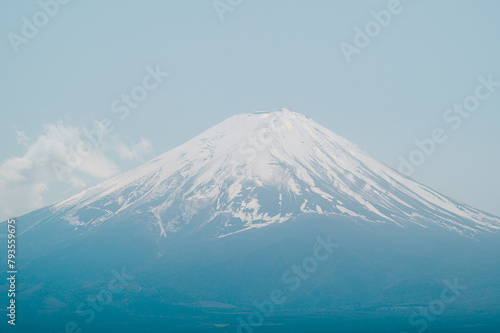 Mount Fuji with clear sky from lake kawaguchi, Yamanashi, Japan.