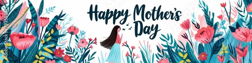 illustration with text to commemorate Mother's Day