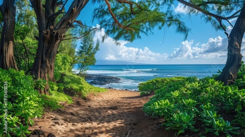 tropical beach in summer, island paradise © Kattareeya