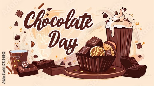 illustration with text to commemorate Chocolate Day