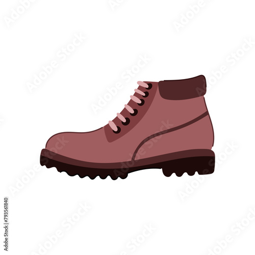 outdoor hiking boots male cartoon. adventure footwear, trail trekking, durable waterproof outdoor hiking boots male sign. isolated symbol vector illustration