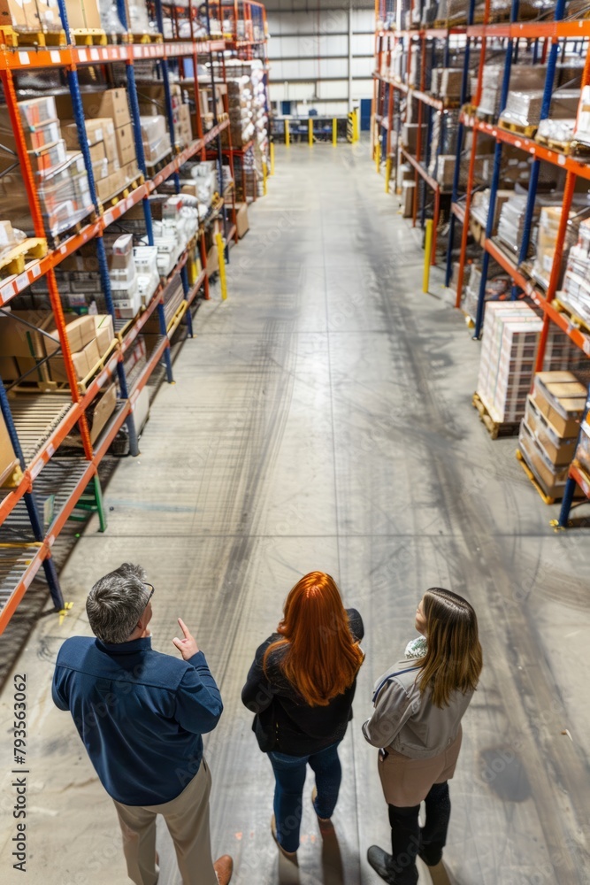 Professional Photography of participants learning about sustainable practices and environmental initiatives during a tour of a green manufacturing, Generative AI