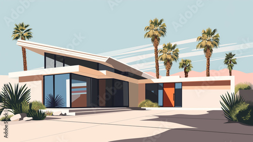 Midcentury Home Illustration
