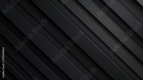 A minimalist pattern of thin, diagonal stripes in alternating shades of matte black and glossy black, creating a subtle yet striking abstract.