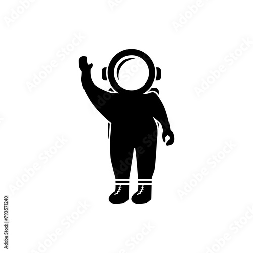astronaut black and white illustration