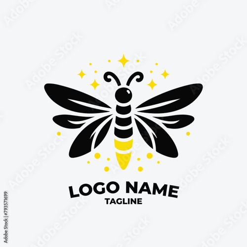 INSECT LOGO FIREFLY 2 - Black and White