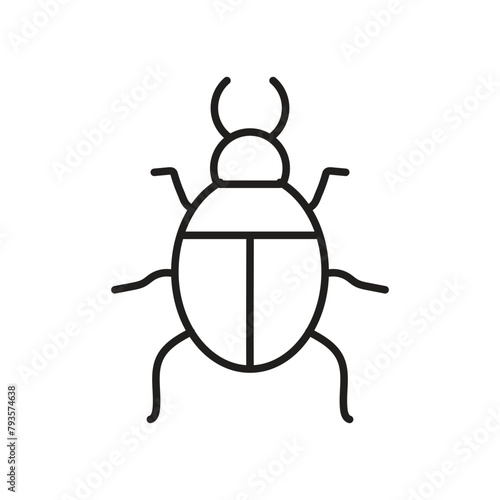Beetle icon line design template isolated illustration