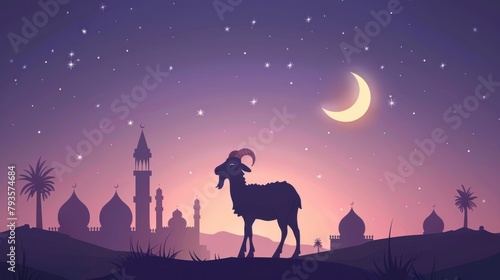 Art illustration eid Al adha background