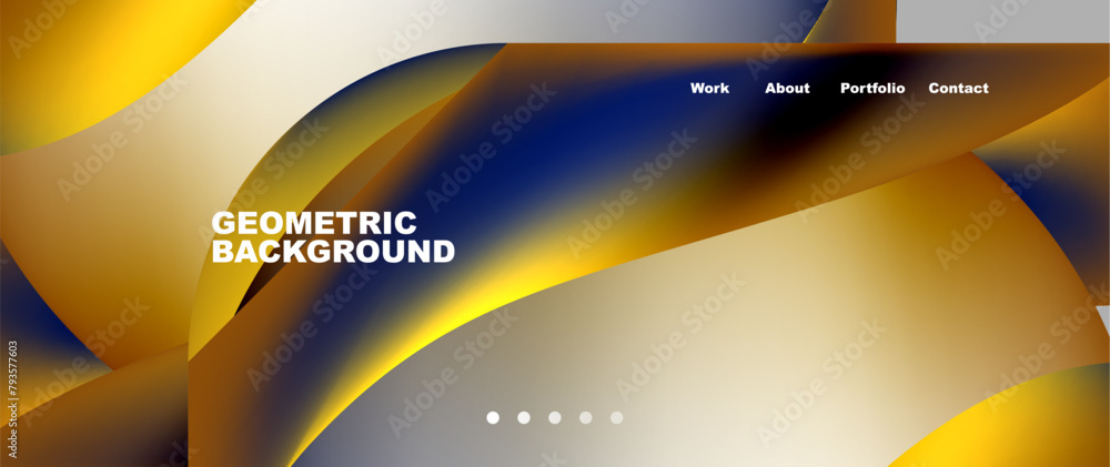 A liquid geometric background featuring electric blue and yellow waves on a white backdrop, resembling closeup macro photography of transparent material in a circle pattern A liquid geometric background featuring electric blue and yellow waves on a white backdrop, resembling closeup macro photography of transparent material in a circle pattern