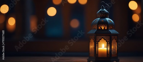 Eid mubarak and ramadan kareem greetings with islamic lantern and mosque. Eid al fitr background. Eid al fitr background of window photo