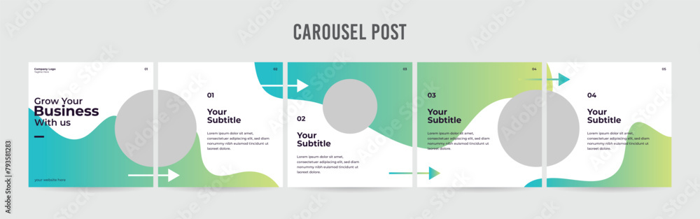 © Design - Editable Instagram Carousel Post Layout Set, Social Media Marketing microblog template design, tips & tricks linkedin post template, eps 10.
