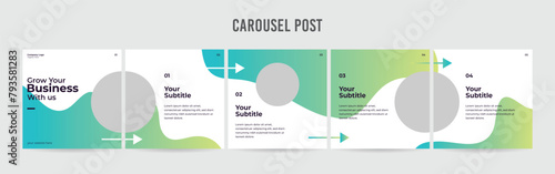 Editable Instagram Carousel Post Layout Set, Social Media Marketing microblog template design, tips & tricks linkedin post template, eps 10.	