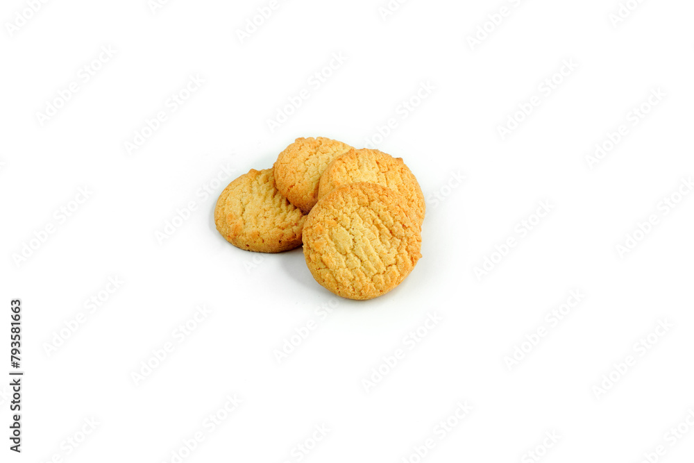 Coconut Biscuits Coconut cookies on white background