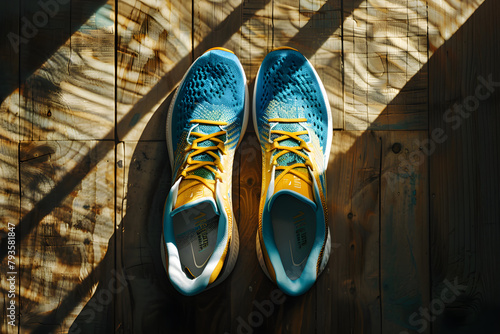 Vibrant & Tailor-Made Running Shoes Showcasing Exceptional Craftsmanship & Performance Capabilities photo