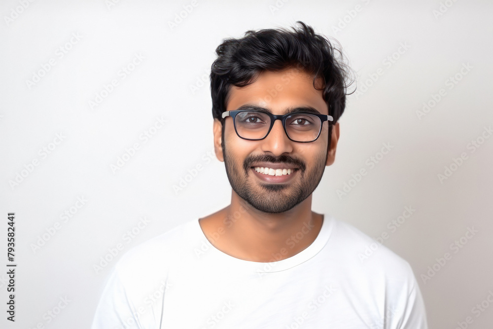 Young handsome man with great smile wearing fashion eyeglasses Young handsome man with great smile wearing fashion eyeglasses