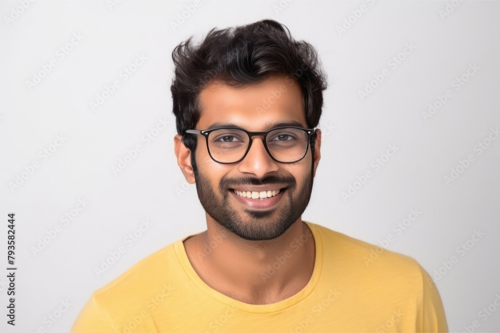 Young handsome man with great smile wearing fashion eyeglasses Young handsome man with great smile wearing fashion eyeglasses