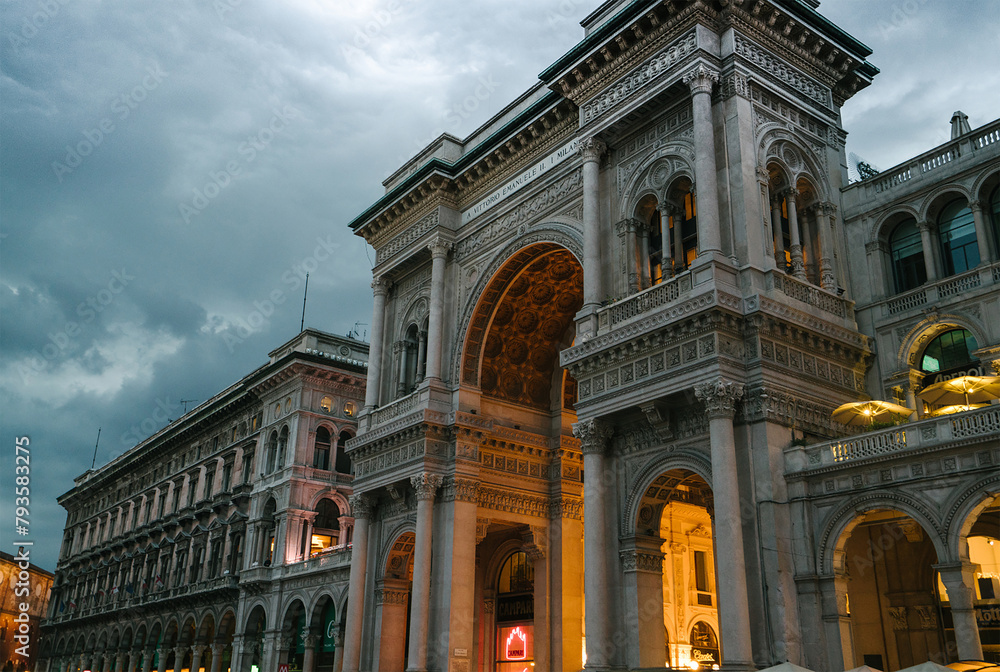 A picture of wonderful buildings and stunning views in Milan, Italy, and Aruba, indicating Roman civilization
