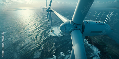 wind turbine on the sea photo