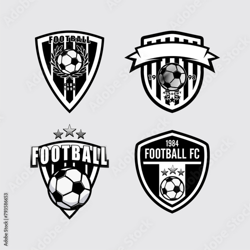 Set of soccer Logo or football club sign Badge.