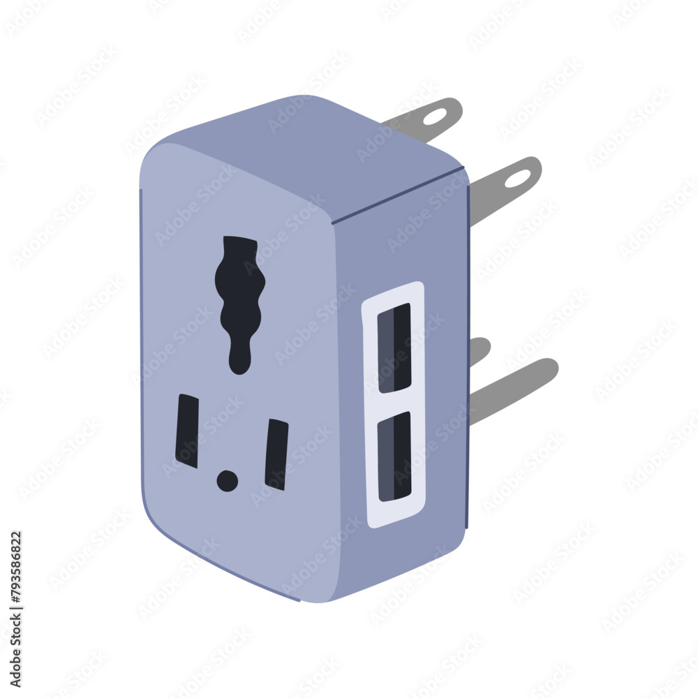 Universal Adapter Comic international travel adapter cartoon. socket charger, universal ...