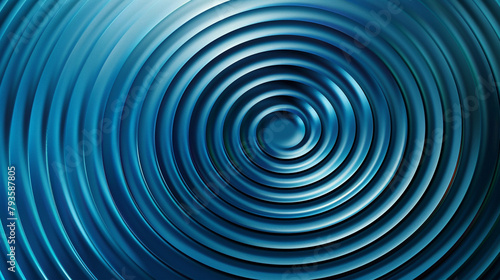 A sleek  minimalist abstract design of thin concentric circles in varying shades of blue  creating a tranquil  ripple-like effect.