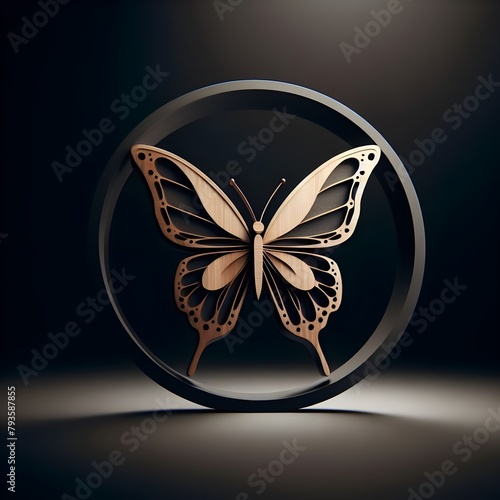 Minimalist style 3D butterfly pendant. 