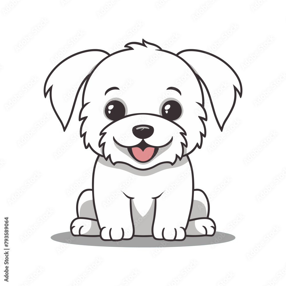 A flat cartoon illustration of a baby cat illustration A flat cartoon illustration of a baby cat illustration