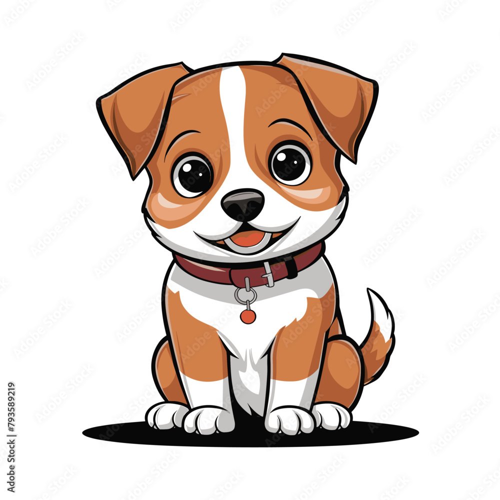 Fototapeta premium A flat cartoon illustration of a baby cat illustration